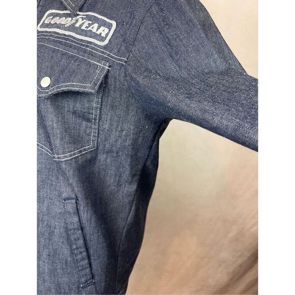 Vintage 70s 80s Goodyear Racing Denim Workwear Jacket Medium NASCAR - Picture 4 of 11